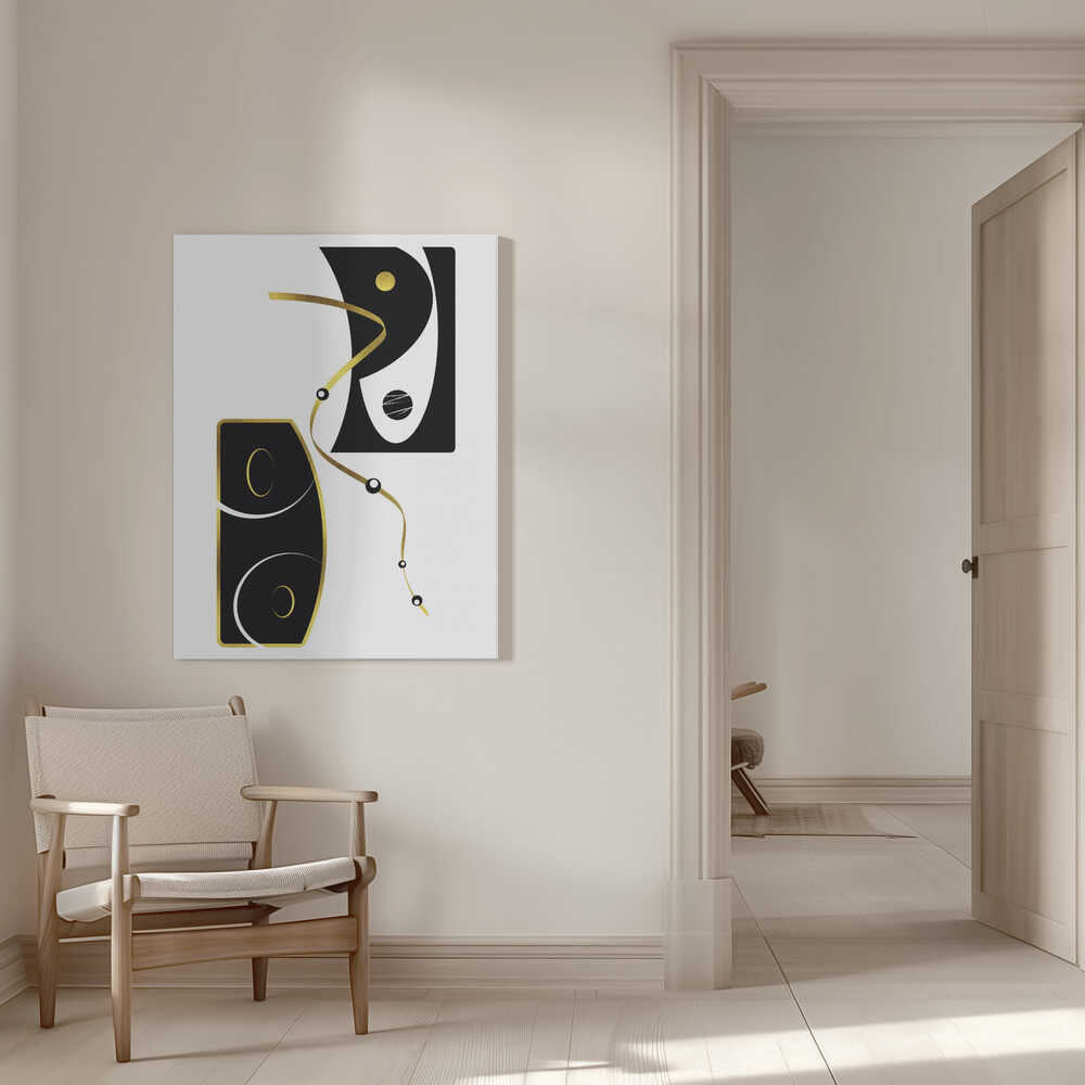 Wall art Black &amp; White Abstract No. 2 | gold