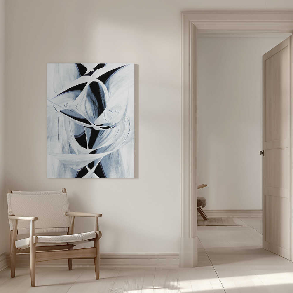 Wall art Dynamic Black And White Swirling Patterns