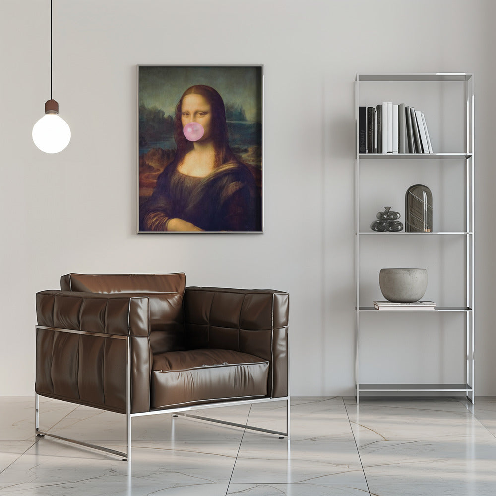 Wall art Mona Lisa Bubble Gum Canvas Print 36 " x 48 "