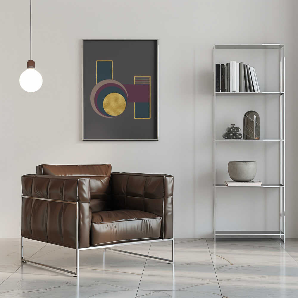 Wall art Squares and Circles 3 Grey Bg