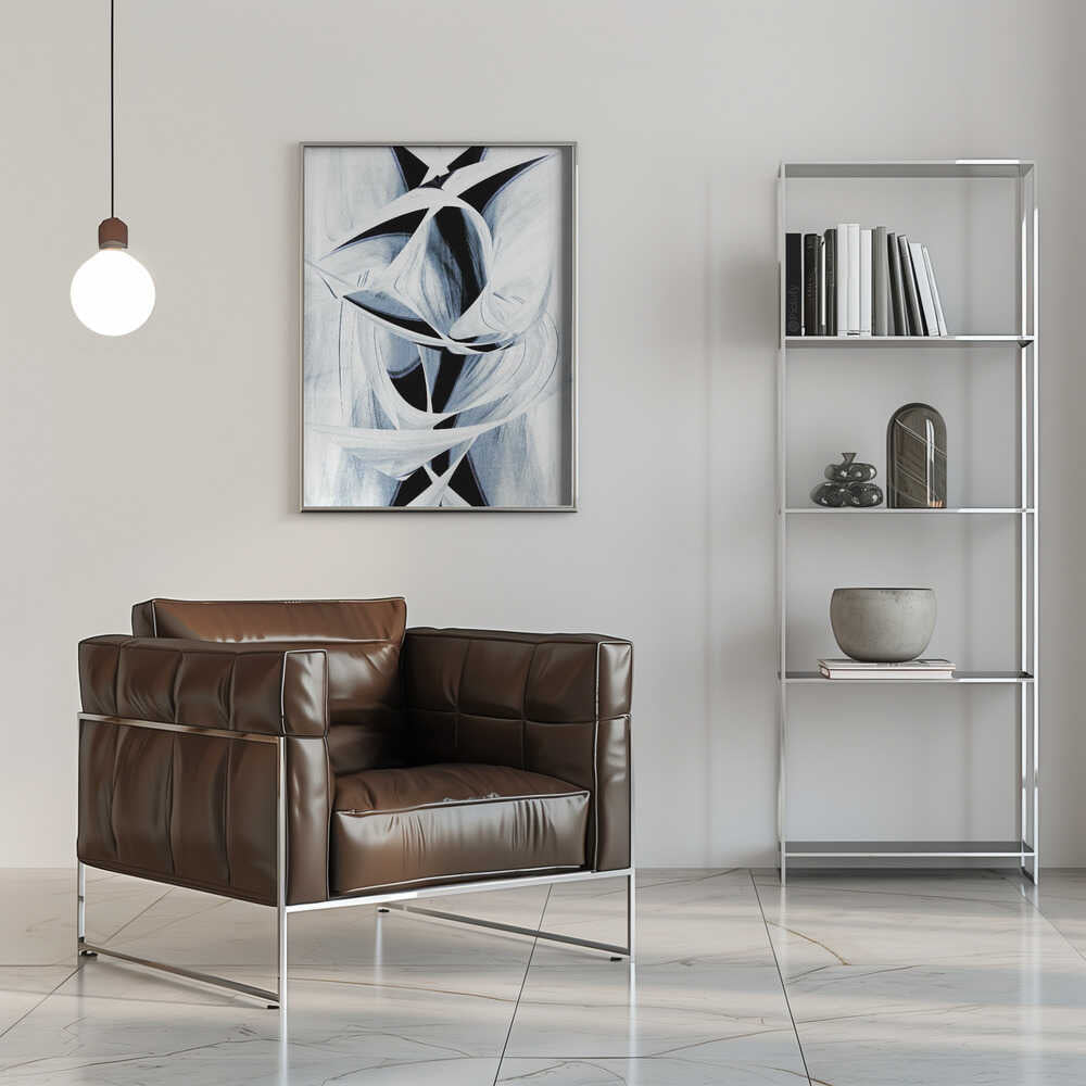 Wall art Dynamic Black And White Swirling Patterns