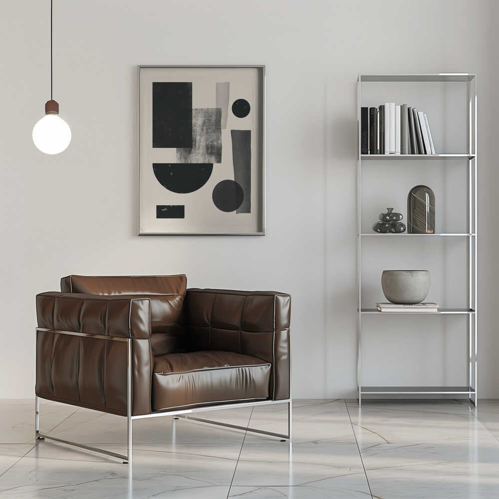 Wall art Black geometry collage