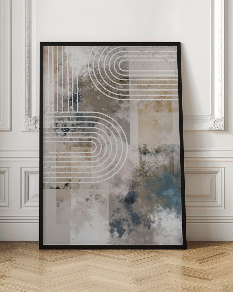  Archs Splash Wall Artwork In Black Floating Frame
