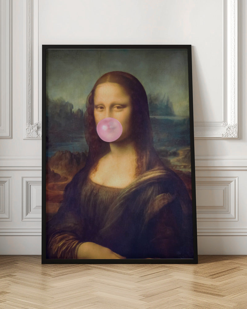Wall art Mona Lisa Bubble Gum Canvas Print 36 " x 48 "