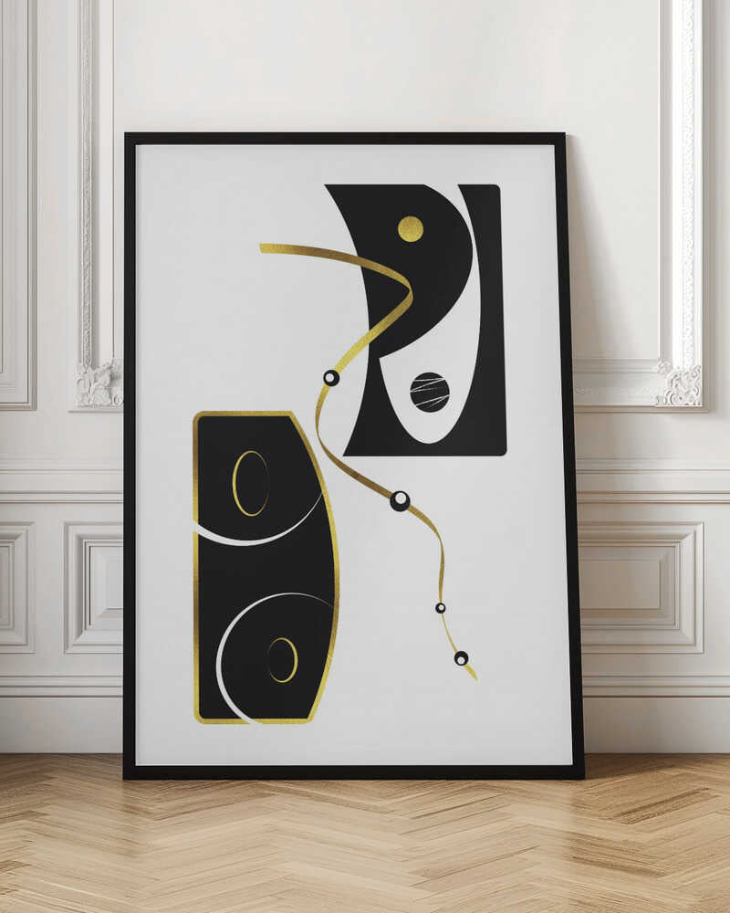 Wall art Black &amp; White Abstract No. 2 | gold
