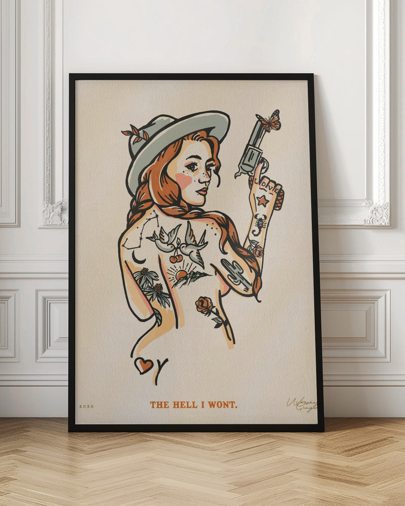  The Hell I Wont Print Wall Artwork In Black Floating Frame
