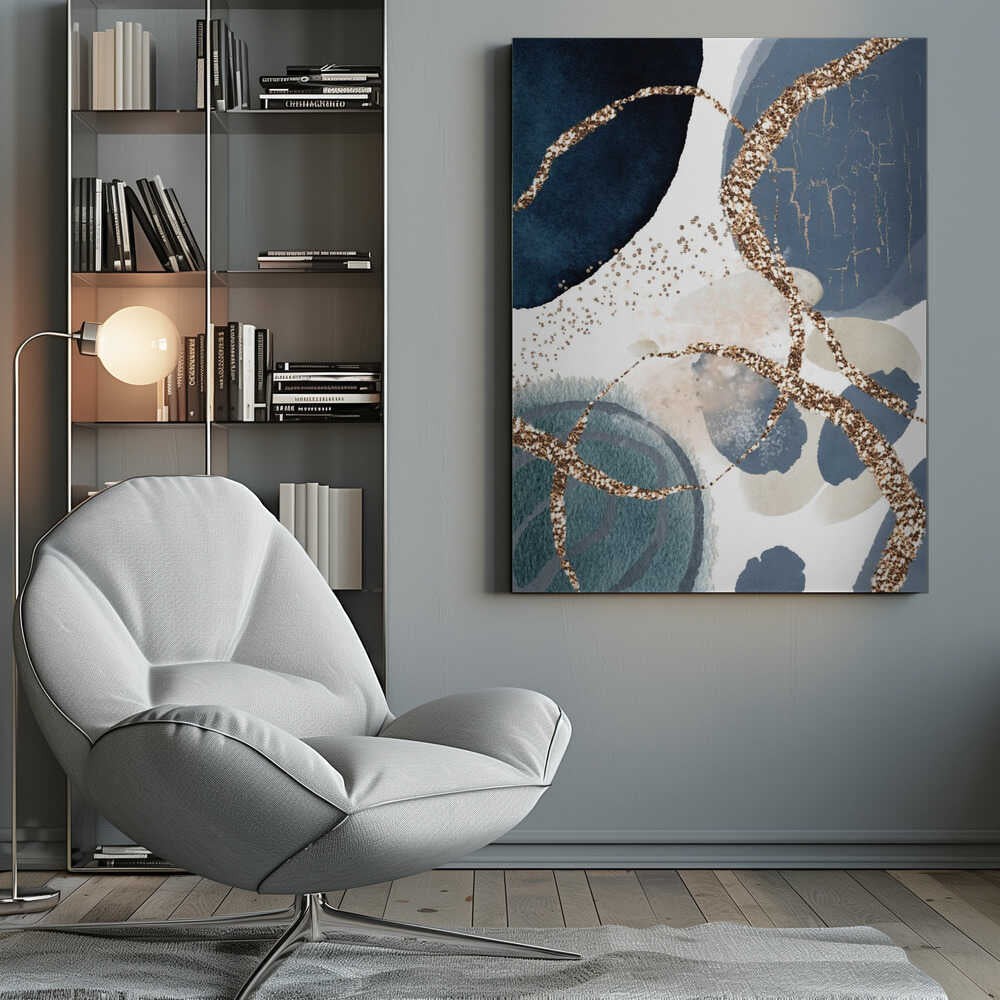 Wall art Denim Blue