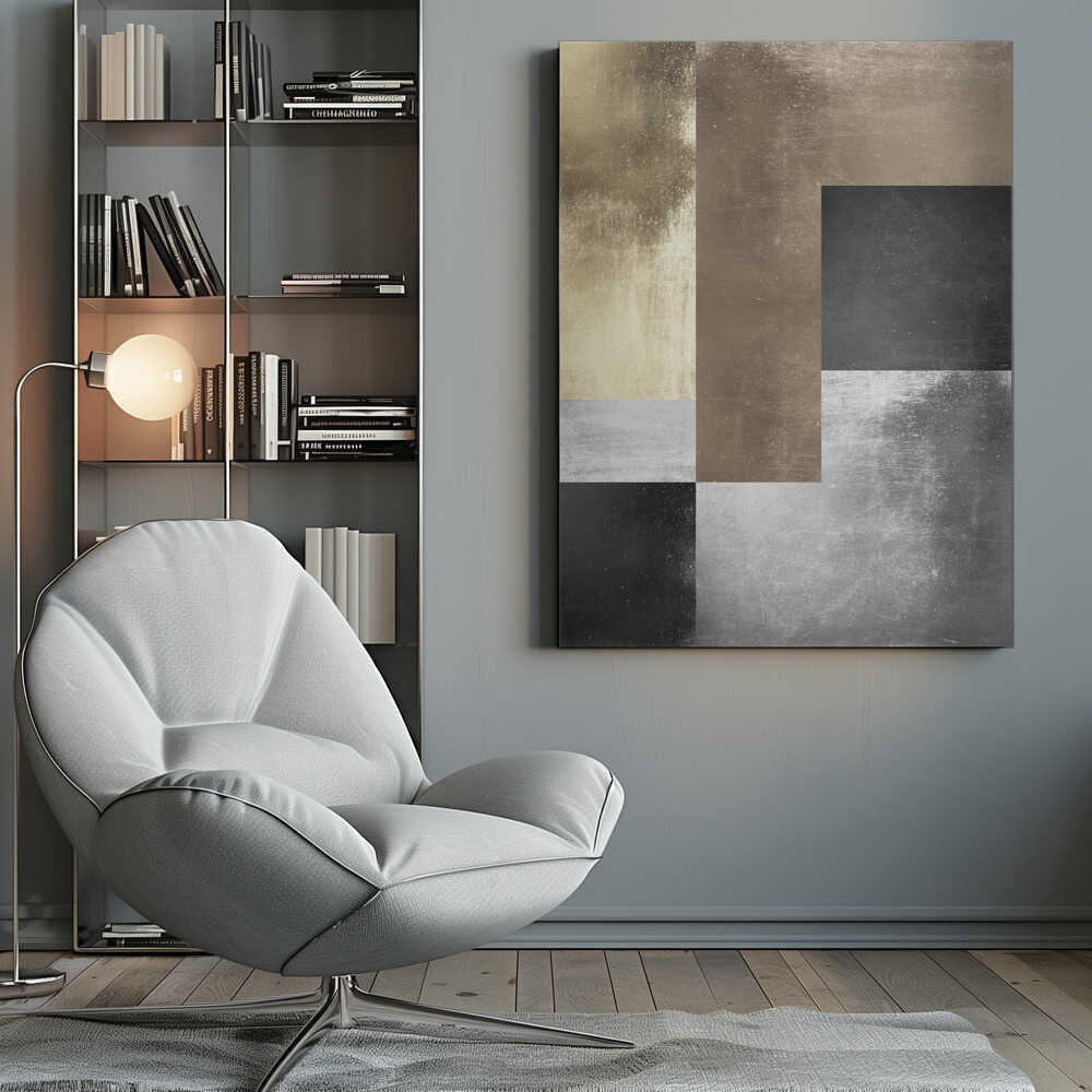Wall art Gold and silver textures 4
