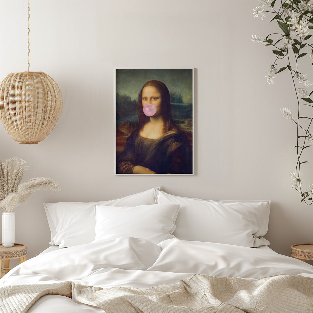 Wall art Mona Lisa Bubble Gum Canvas Print 36 " x 48 "