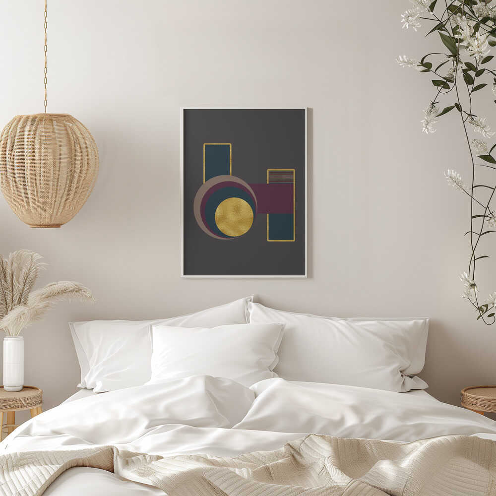 Wall art Squares and Circles 3 Grey Bg