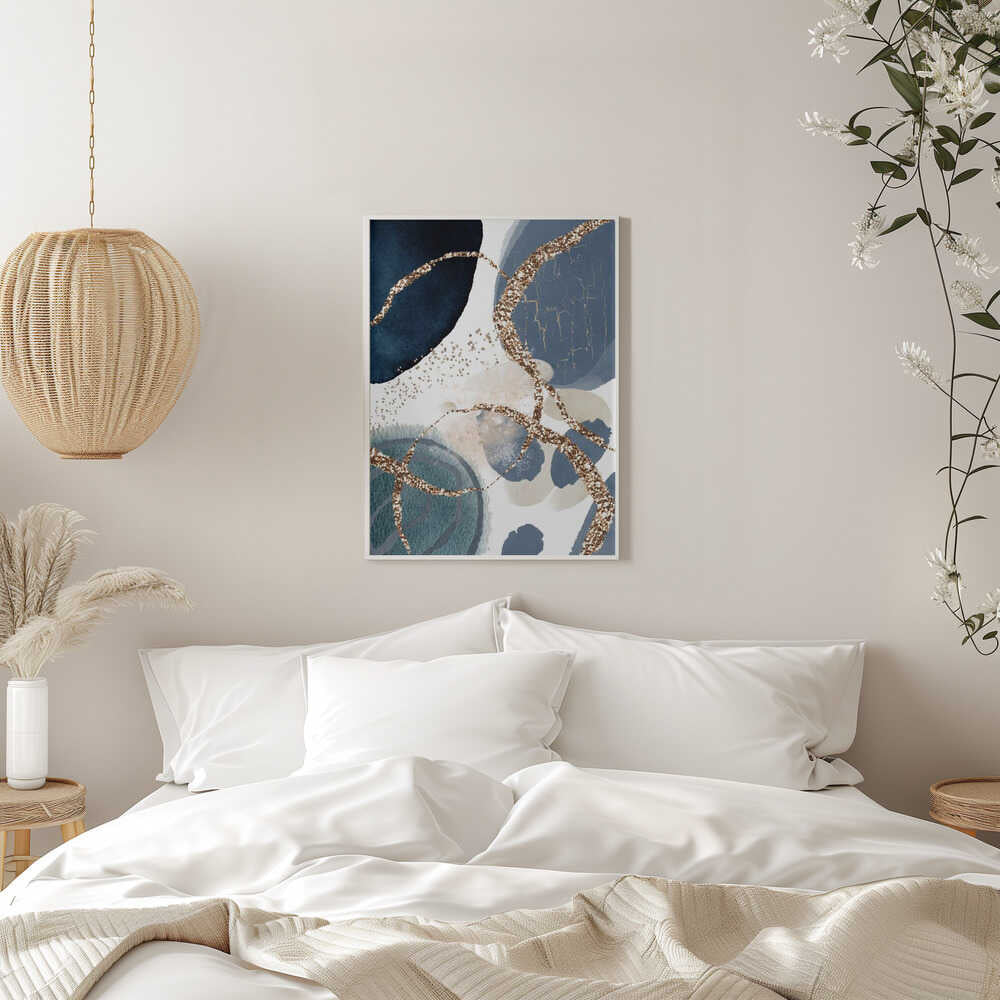 Wall art Denim Blue