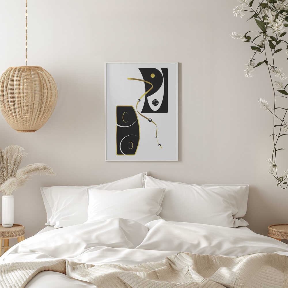 Wall art Black &amp; White Abstract No. 2 | gold