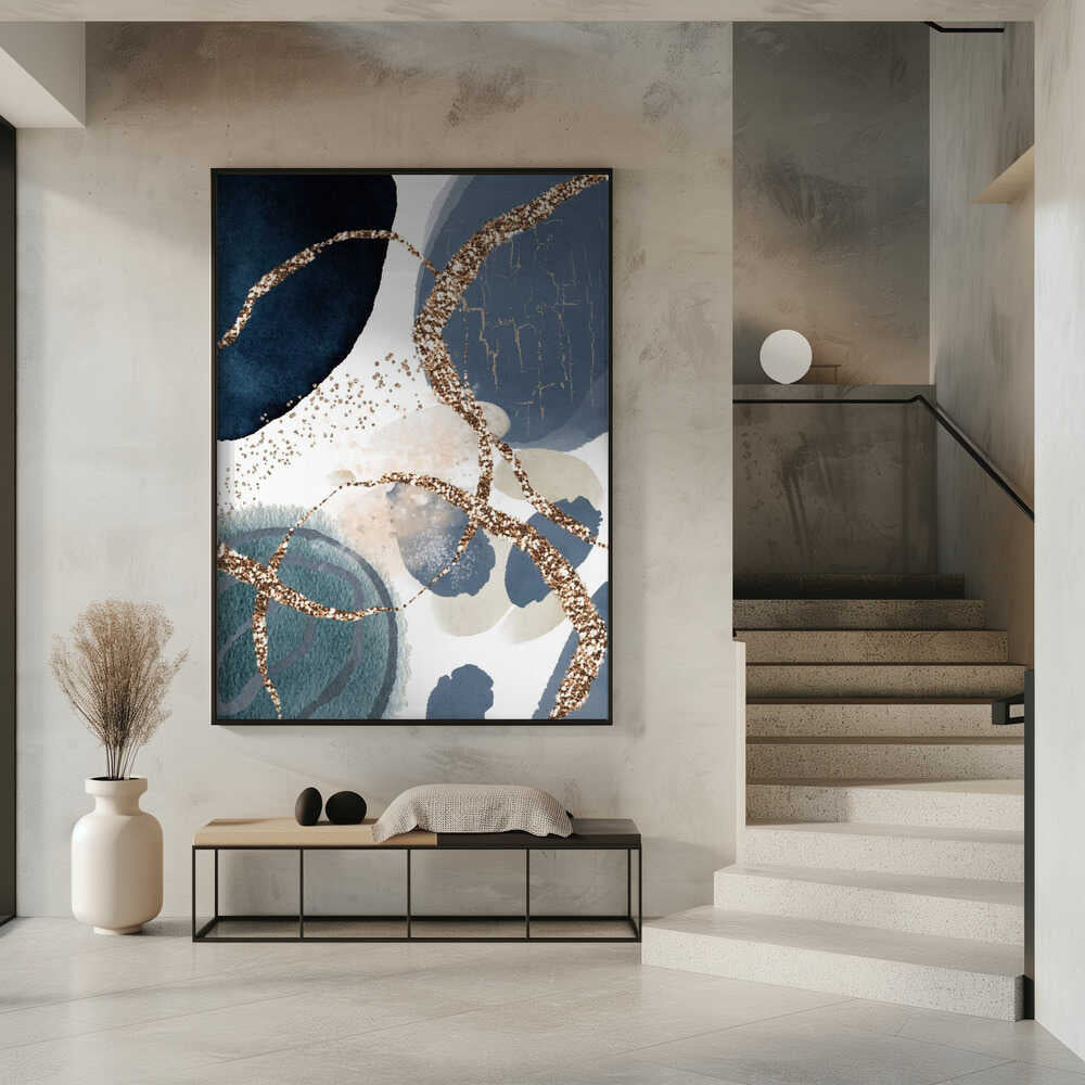 Wall art Denim Blue