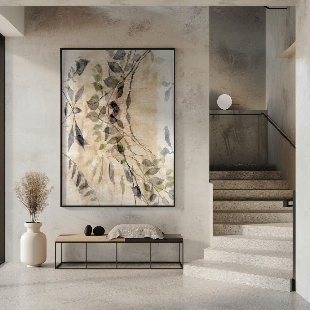 Wall art Colour Washed Leaves No3