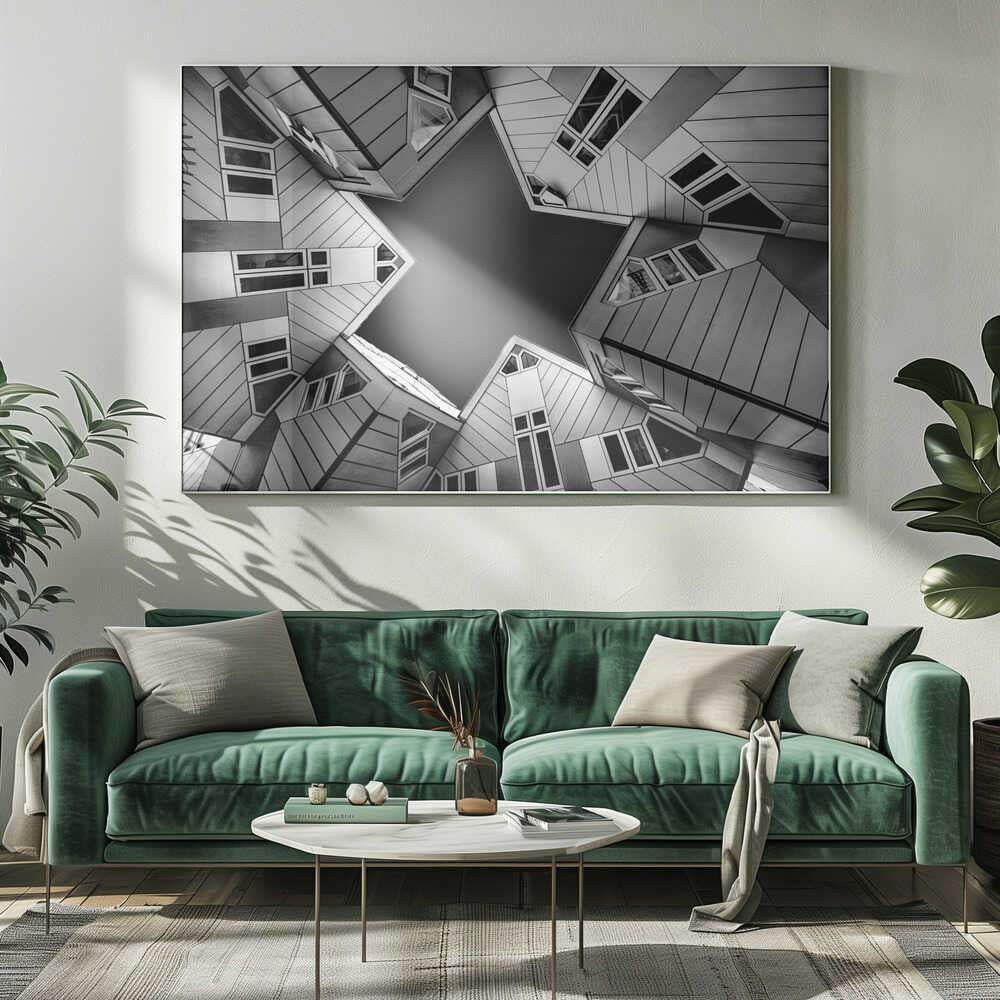 Wall art Cubic houses