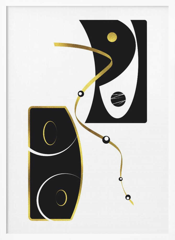 Wall art Black &amp; White Abstract No. 2 | gold
