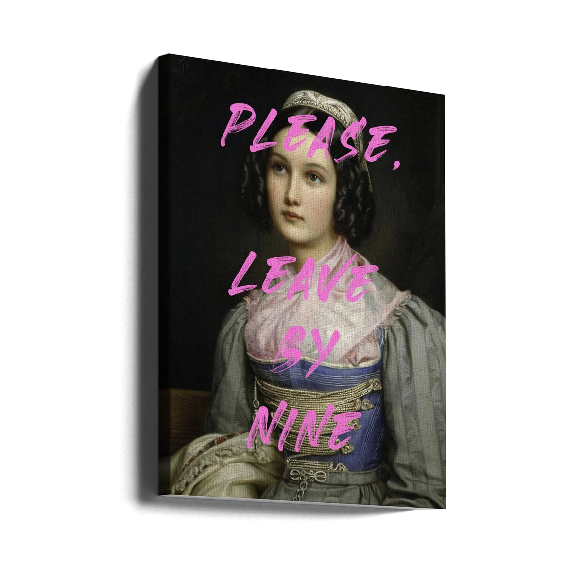 Please, Leave By Nine by The Art Concept — gallery-wrapped canvas angled view