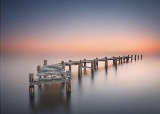 Old pier II. Harbour panorama 16'' x 12'' Fine Art Varnish Ready to Hang