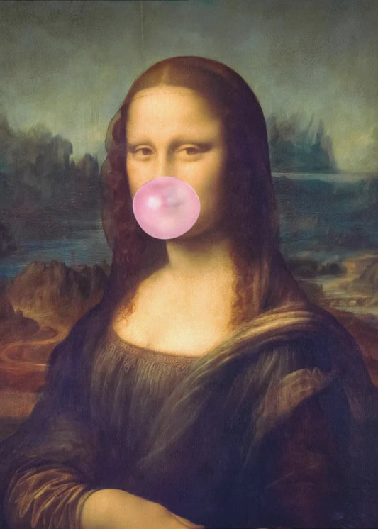 Mona Lisa Bubble Gum" Canvas Print 36" X 48" Wall art Varnish