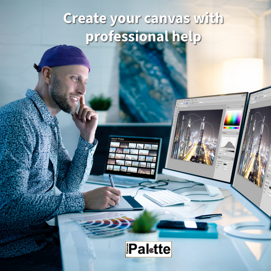 Professional Canvas Palette working on a custom photo canvas