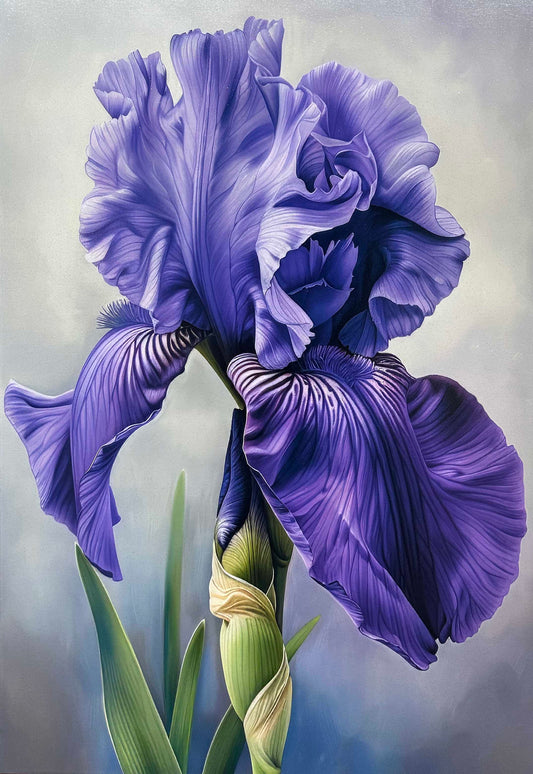 Purple Flower 24 " x 36 " Wall Canvas Fine Art Varnished