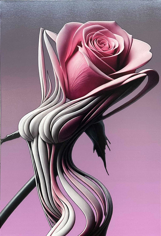 Rose lady 24" x 36" Fine Art  Varnished Wall canvas