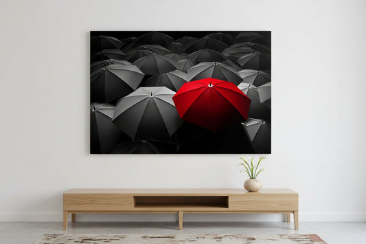 Stand Out Umbrella — canvas above a bench