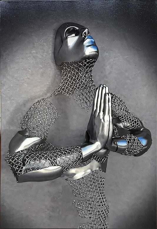 " Prayer sculpture "Franck Kuman 24" x 36"  Wall canvas Print Varnished