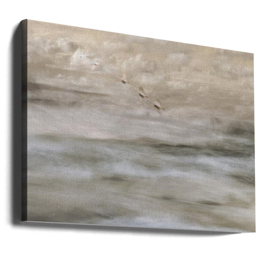 Swans over sea by Christina Sillen — gallery-wrapped canvas angled view