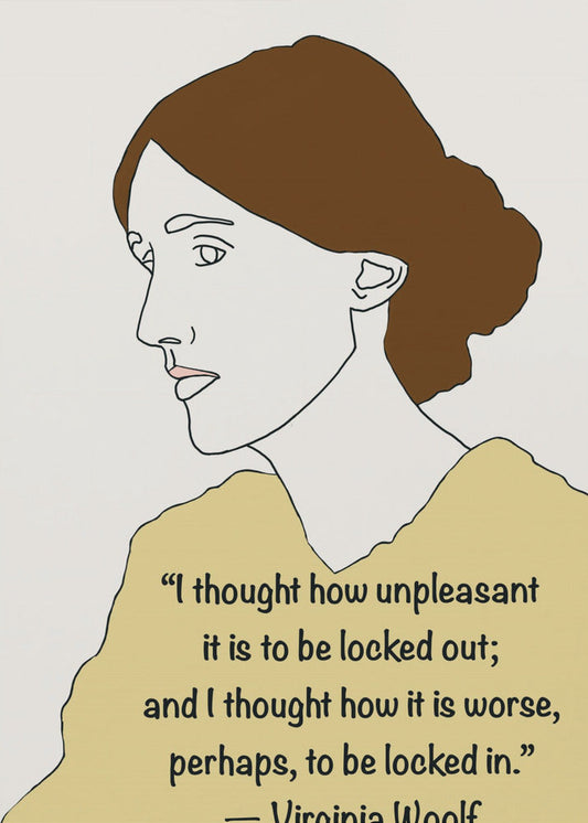 Virginia Woolf Art Yellow by Sharyn Bursic — artwork front view