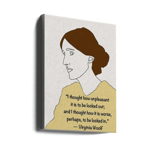 Virginia Woolf Art Yellow by Sharyn Bursic — gallery-wrapped canvas angled view