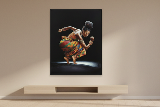 Dancing Woman With Braids 16in x 20in Wall Art